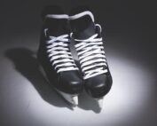 hockey skates black and white