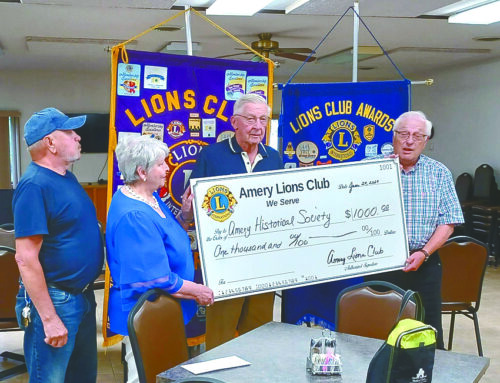 Amery Lions Club donates $1,000 to historical society