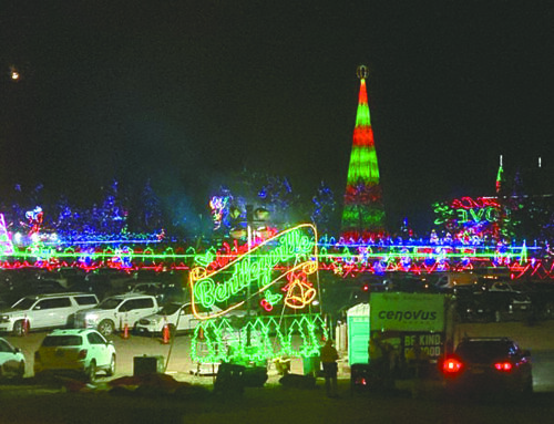 Duluth’s Christmas City Express Train rolls past holiday lights