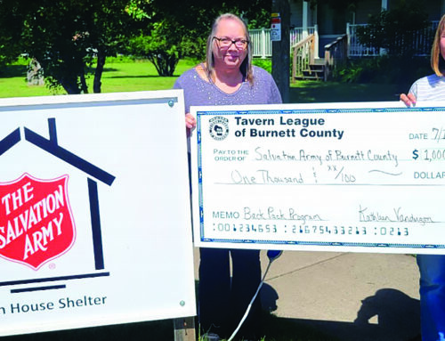 Tavern League of Burnett County donates to backpack program