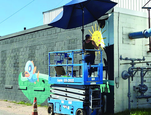 Work continues on Luck mural